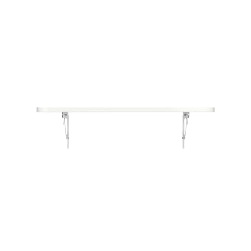 Wall Mounted Folding Table,White Floating Desk for Small Spaces,Stainless Steel Bracket Laundry Folding Table,Wall Folding Desk,Home Bars and Dining Establishments70x40cm /27.5" x 15.7" - color: White, size: 27.5 x 15.7 inches