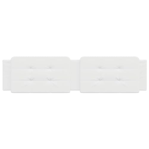 76 Inch White Faux Leather Headboard Cushion Pillow for Bed, Upholstered Wall Mounted Headboard with Soft Foam Padding for Back Support, Easy to Clean Modern Bedroom Decor