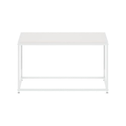 Furinno CAMNUS Coffee Table, Metal Frame Modern Center Table, Rectangular Side Table, Toolless Assembly, for Living Room, Bedroom, Home Office, Solid White - color: Solid White/White, size: Rectangular, 31.5"W