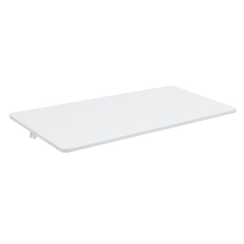 Modern Wall-Mounted Folding Table, Solid Wood, White and Natural Oak, 45x22 Inches, Collapsible Space-Saving Design for Home Office, Laundry Room (White Wodd) - color: White Wodd