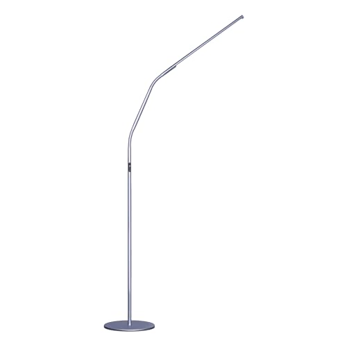Daylight Slimline 4 LED Floor Lamp - 6,000K, 3,200 Lux, 4 Brightness Levels, USB-C Port for Fast Charging - Sleek Design, Anti-Glare Shade, Flexible Height Adjustment - Ice Grey - color: Ice Grey, size: Floor Lamp, style: Slimline 4