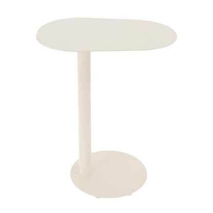 Modern C-Shaped End Table, Small Sofa Side Table Metal Side Table for Couch and Bed Snack Table Tray Table for Living Room Bedroom - color: Cream White