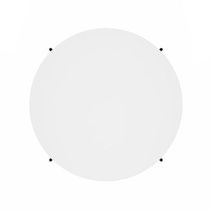 Furinno BESI 2-Tier Round Modern Coffee Table with Metal Legs, Side Table with Open Shelf, for Living Room, Bedroom, Home Office, White - color: White/Black, size: Metal Frame Coffee Table