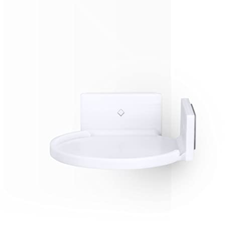 BRAINWAVZ 10.2cm(4인치) 소형 플로팅 선반, 접착제 및 나사 입력, 블루투스 스피커, 카메라, 식물, 장난감, 책 등용, 쉬운 설치 선반 벽 마운트 (화이트) - color: 10.2cm(4인치) 원형