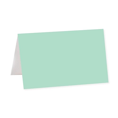 Andaz Press Table Tent Printable Place Cards, Mint Green 20-Pack, Seat Placement Cards Place cards Table Settings Name Cards for Baby Bridal Wedding Shower, School Graduation Food Cards - color: Blank Mint Green