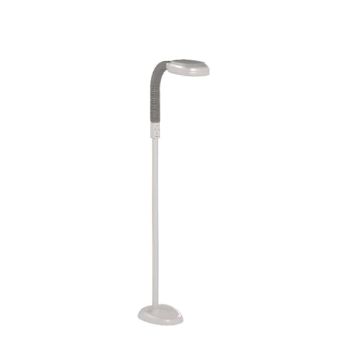 Verilux SmartLight Full Spectrum LED Modern Floor Lamp with Adjustable Brightness, Flexible Gooseneck and Easy Controls - Reduces Eye Strain and Fatigue - Ideal for Reading, Artists, Craft (White) - color: White