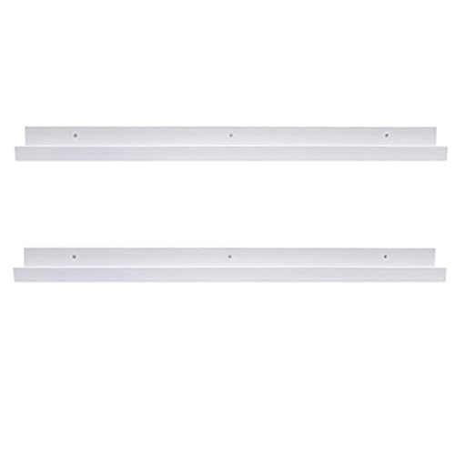 AZSKY 36 Inch Picture Ledge Shelf Floating Shelves Wall Mounted Set of 2 White - color: White, size: 36in set 2