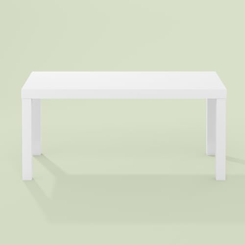 Bayan Coffee Table, Square Side Table or Small Spaces, Living Room, White - color: White, size: 18.9 (D) x 39 (W) x 17.5 (H) inches