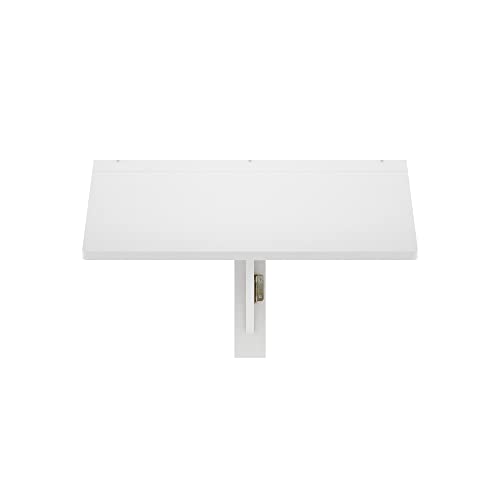 Furinno Hermite Wall Mounting Folding Table, White - color: White