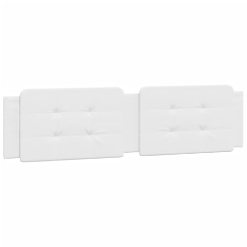 76 Inch White Faux Leather Headboard Cushion Pillow for Bed, Upholstered Wall Mounted Headboard with Soft Foam Padding for Back Support, Easy to Clean Modern Bedroom Decor