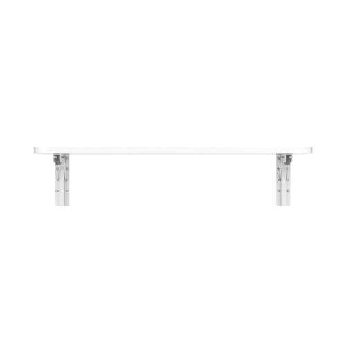 Wall Mounted Folding Table,White Floating Desk for Small Spaces,Stainless Steel Bracket Laundry Folding Table,Wall Folding Desk,Home Bars and Dining Establishments(90x50cm/35.4"×19.7") - color: White, size: 35.4 x 19.7 inches