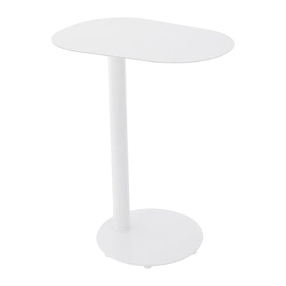 Modern C-Shaped End Table, Small Sofa Side Table Metal Side Table for Couch and Bed Snack Table Tray Table for Living Room Bedroom - color: White