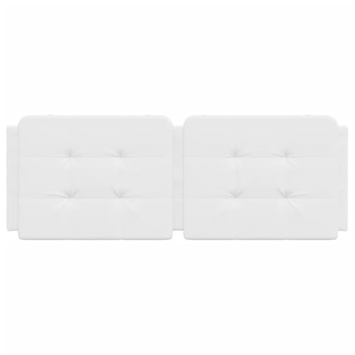 White Headboard Cushion Mounted Wall - Upholstered Headboards Full Size, Bed Frame for Wall, Fabric Headboard, 53.9 in