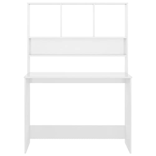 Armoire Desk, High Gloss White, Compact, Diamond, Acrylic, Brushed - color: High Gloss White, size: Compact