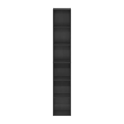 Furinno LUDER Book Shelf, 6-Tier Tall Modern Bookshelf, Bookcase with Open Shelves, 9.3 x 12 x 71, for Living Room, Bedroom, Home Office, Blackwood - color: Blackwood, size: 6-Tier, 12.1-Inch Width