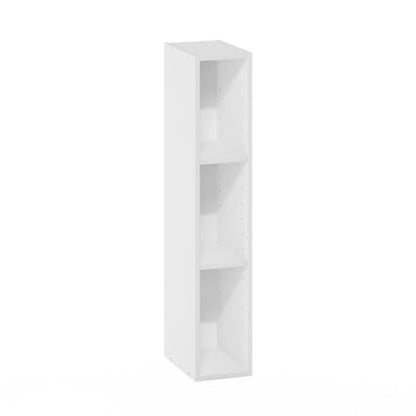 Pemberly Row 3-Tier Narrow Bookcase, 9.3 x 5.9 x 31.5 in, White Finish, FSC-Certified Particle Board, Adjustable Shelves, Compact Vertical Storage for Living Room, Bedroom, Home Office