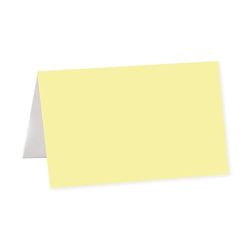 Andaz Press Table Tent Printable Place Cards, Light Yellow 20-Pack, Seat Placement Cards Blank Place Cards For Table Settings Name Cards for Baby Bridal Wedding Shower, School Graduation Food Cards - color: Blank Light Yellow