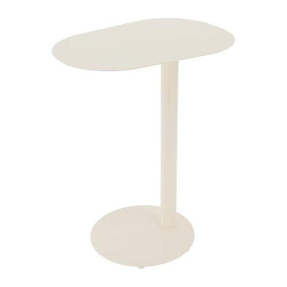 Modern C-Shaped End Table, Small Sofa Side Table Metal Side Table for Couch and Bed Snack Table Tray Table for Living Room Bedroom - color: Cream White