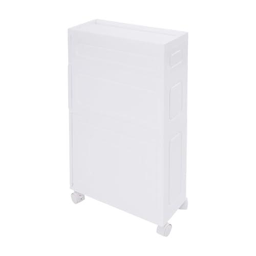 3 Tiers Slim Bathroom Storage Cabinet, 15.7" L X 6.3" W X 29.9" H Slim Rolling Cart, 66.14 Lbs Load-Bearing Capacity Narrow Storage Cabinet for Living Room, Kitchen, Bathroom, Office - size: 15.7" L X 6.3" W X 29.9" H