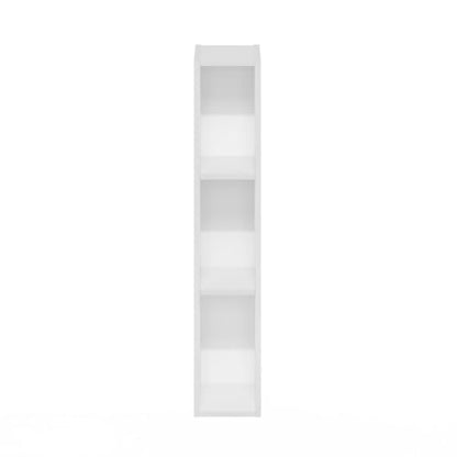 Pemberly Row 3-Tier Narrow Bookcase, 9.3 x 5.9 x 31.5 in, White Finish, FSC-Certified Particle Board, Adjustable Shelves, Compact Vertical Storage for Living Room, Bedroom, Home Office