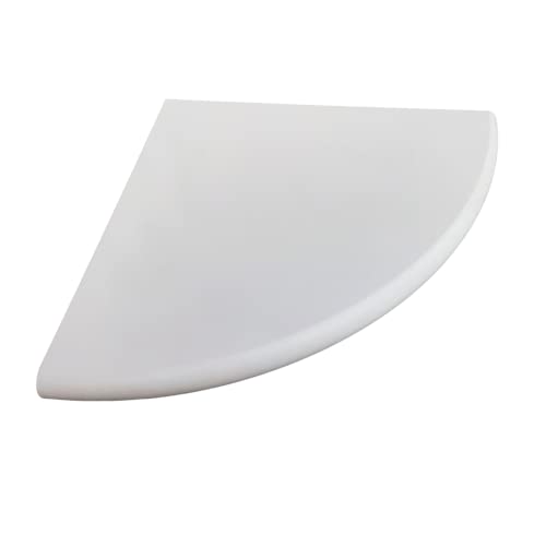 White Marble Corner Shower Shelf for Bathroom, 9'' x 9'' x 0.8'' Faux Marble Corner Shelves for Bathroom Wall Mounted Both Side Polished (1, White)