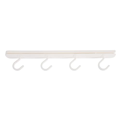 GLEAVI No Hole Punch Sliding Hook Kitchenware Hanger Under Cabinet Cup Mug Holder Organizer Rack 10.39 Inch for Hanging Towels Keys and Kitchen Tools
