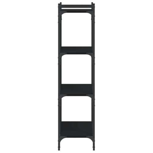 4-Tier Industrial Bookshelf, Black Open Bookcase with Metal Frame, Storage Display Rack for Living Room, Home Office, 23.6" x 11.8" x 47.2" - color: Black 7