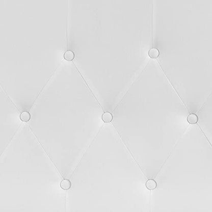 EMMA + OLIVER Tufted Upholstered Full Size Headboard in White Fabric - color: White, size: Full