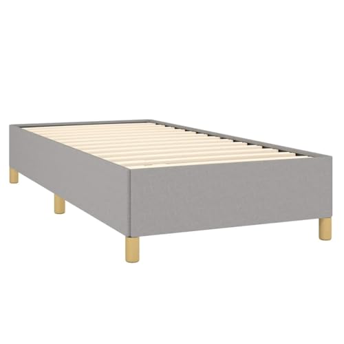 Twin XL Bed Frame, Modern Upholstered Platform Bed with Breathable Fabric, Solid Engineered Wood Foundation, Light Grey, 13.8 Inch Low Profile - color: Light Gray, size: Twin XL & 13.8"