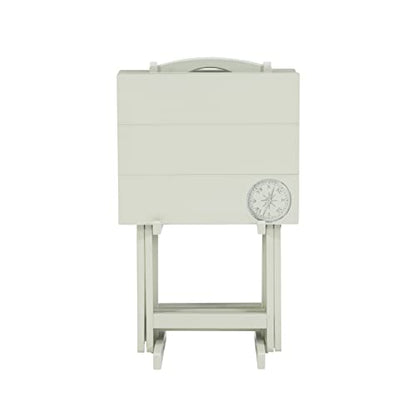 Linon Home Décor Atlas Compass Set Tray Table, Gray - color: Light Gray