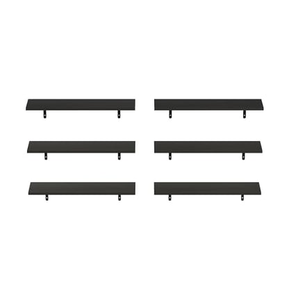 Furinno Rossi Floating Shelves for Wall Set of 6, 23-Inch Wall Shelf, Floating Shelf, Wall Mounted Shelves, for Bathroom, Bedroom, Living Room, Espresso - color: Espresso