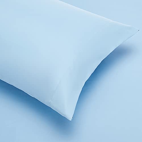 Amazon Basics Full/Queen Comforter Set with Sheets, 7-Piece Blue Stripe Bedding, Lightweight Microfiber Bed-in-a-Bag, Striped - color: Blue Stripe, size: Full/Queen, style: 1-Pack