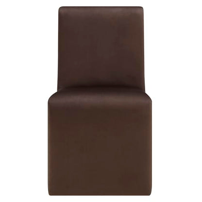Modway Emory Upholstered Dining Side Chair in Chocolate - Single Armless Slipper Chair - Padded Performance Velvet Accent for Dining Room, Kitchen - color: Chocolate