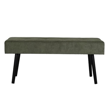 Comfy to go Entryway Bench - Green Bench for Bedroom, Modern Ottoman End of Bed, Corduroy Padded Benches for Living Room, Foyer, Mudroom, Hallway - 39" L x 14" W x 17" H | Corduroy Padded Benches for Living Room, Foyer, Mudroom, Hallway - 39" L x 14" W x