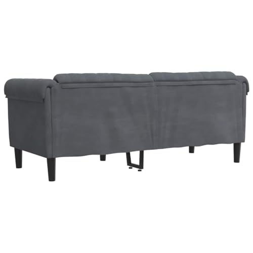 2-Seater Sofa Dark Gray Velvet Couch for Living Room Modern Upholstered Small Furniture with Thick Padding - color: Dark Gray/2-seater, size: 71.7" x 30.3" x 29.1" (W x D x H)