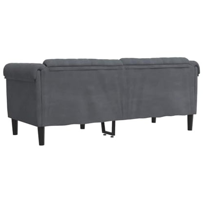 2-Seater Sofa Dark Gray Velvet Couch for Living Room Modern Upholstered Small Furniture with Thick Padding - color: Dark Gray/2-seater, size: 71.7" x 30.3" x 29.1" (W x D x H)
