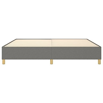 Full Size Bed Frame Upholstered Platform Bed, Dark Gray Polyester Fabric, Modern Low Profile Mattress Foundation with Durable Wood Slats Support - size: Full Bed
