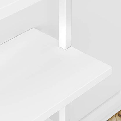 Nathan James White Ladder Bookcase with 5 Shelves - color: Theo White, size: Set of 1