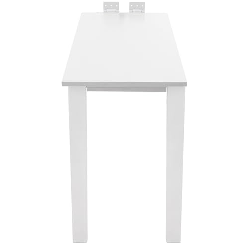 Folding Dining Table, Wall Mounted Folding Table with Support Legs, 29.52 x 15.75 x 29.13 Inch Sturdy Kitchen Desk, Wooden Desk for Small Space Bedroom Living Room Study Room Lounge Office (White)