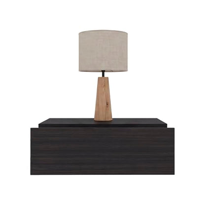 FM FURNITURE Vienna 1 Drawer Floating Nightstand, Wall Mounted Bedside Table with Open Storage Shelf, Modern Bedroom Furniture, Dark Brown Finish - color: Black