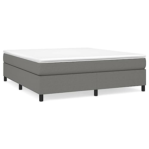King Size Bed Frame Modern Upholstered Fabric Platform Bed with Sturdy Plywood and Engineered Wood Support, Dark Gray Low Profile Mattress Foundation for Bedroom Furniture - color: Grey-b, size: King