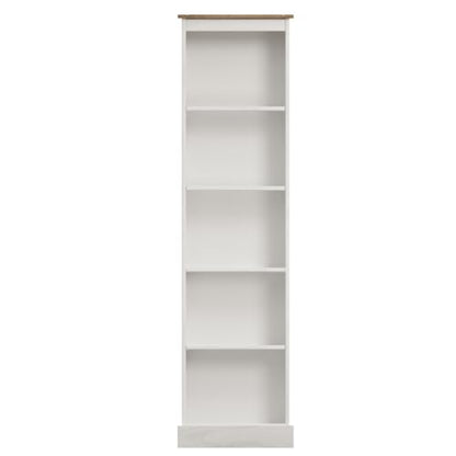 Wood Bookcase Tall Narrow Corona Snow - color: White