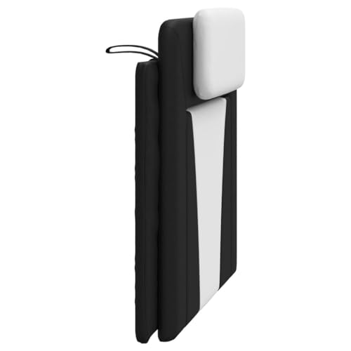Wall Mounted Headboard Cushion, 39.4 Inch Rectangular Faux Leather Padded Backrest for Bed, Modern Headboard Pillow for Bedroom Reading and Relaxing, Black and White - color: Black and White