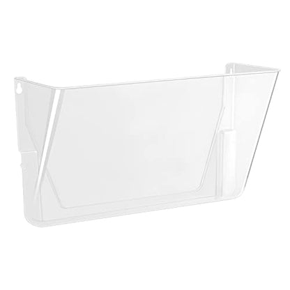Amazon Basics Expandable Plastic Wall File Organizer, Hanging File Holder, Letter Size, 1-Pocket, Clear, Space Saving for Office Home