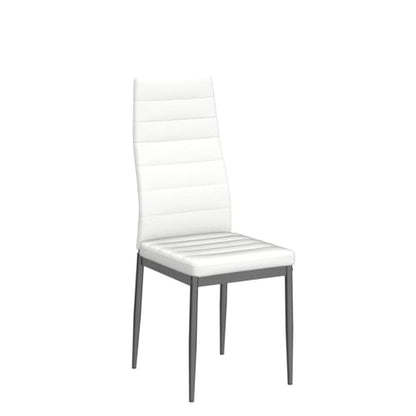 Karl home White Dining Chairs Set of 4, PU Leather & High Back | Kitchen chairs with padded seats & foot cap protection for dining kitchen living room,300lbs capacity,space-saving - color: White, size: Set of 4