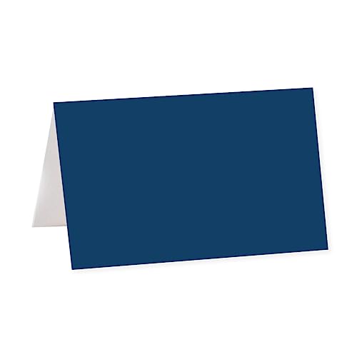 Andaz Press Table Tent Printable Place Cards, Navy Blue 20-Pack, Seat Placement Cards Blank Place Card For Table Settings Name Card for Baby Bridal Wedding Shower, School Graduation Food Placecard - color: Navy Blue
