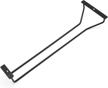 14-Inch Black Wine Glass Rack, Under Cabinet Wine Glass Holder Stainless Steel Stemware Rack - Hanging Stemware Holder for Cabinet Kitchen Bar, Set of 4 - color: Black, size: 14 Inch 4 Pack