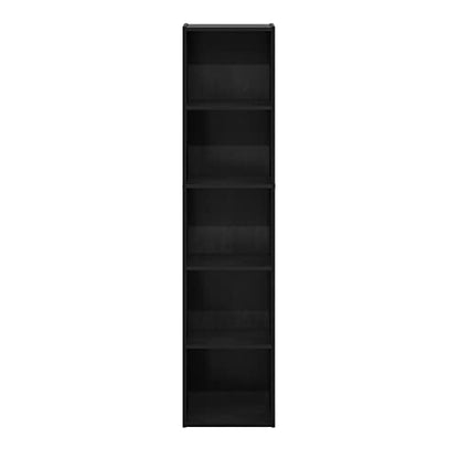 Furinno PASIR Book Shelf, 5-Tier Modern Bookshelf, Open Shelves Bookcase 9 x 12 x 52, Easy Assembly, for Living Room, Bedroom, Home Office, Blackwood - color: Blackwood, size: 5-Tier Cube