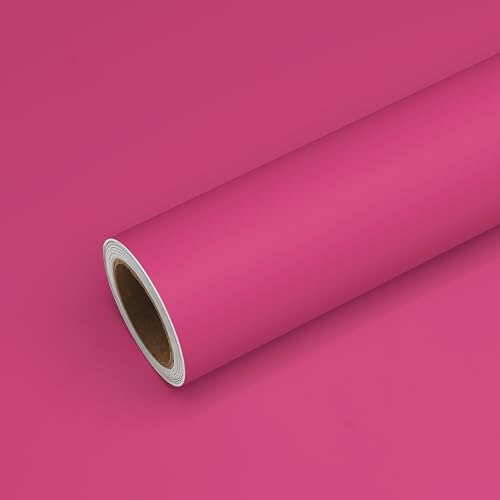 VEELIKE Thick Hot Pink Wallpaper Stick and Peel for Bedroom Girl's Room Pink Contact Paper for Walls Cabinets 15.7''x118'' Self Adhesive Decorative Pink Peel and Stick Wallpaper for Desk Drawer Locker - color: Hot Pink, size: 15.7" x 118"