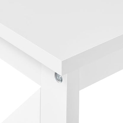 Yaheetech 42"L White Console Table 3-Tier Narrow X-Frame Open Storage Shelf | Sofa Table for Entryway, Hallway and Living Room, Slim 14" Depth, Powder-Coated MDF, 88 lb Top Load, Easy Assembly - color: White